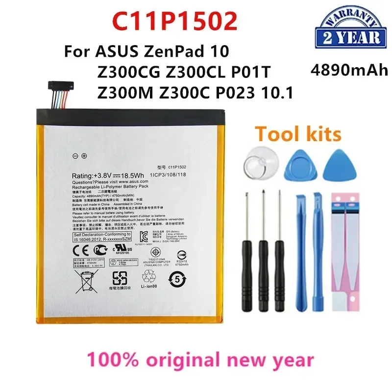 100% Orginal C11P1502 4890mAh  For ASUS ZenPad 10 Z300CG Z300CL P01T Z300M Z300C P023 10.1  Battery+Tools