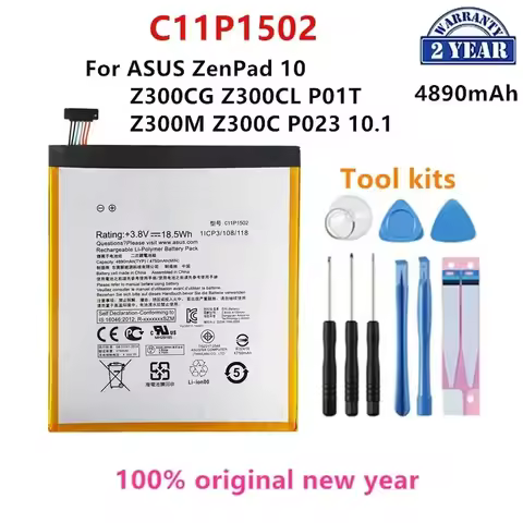 100% Orginal C11P1502 4890mAh For ASUS ZenPad 10 Z300CG Z300CL P01T Z300M Z300C P023 10.1 Battery+Tools