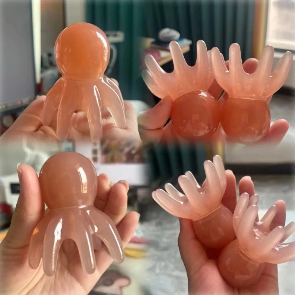 Octopus Massage Comb Resin Head Meridian Scraping Scalp Massage Brush SPA Gua Sha Massage Comb for Fatigue Relief