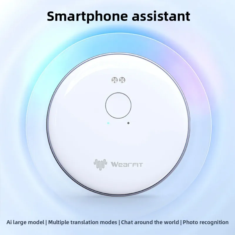 Smart Magnetic Back Clip AI Translator, Voice Assistant Device with Simultaneous Interpretation & App Support for Global Travel