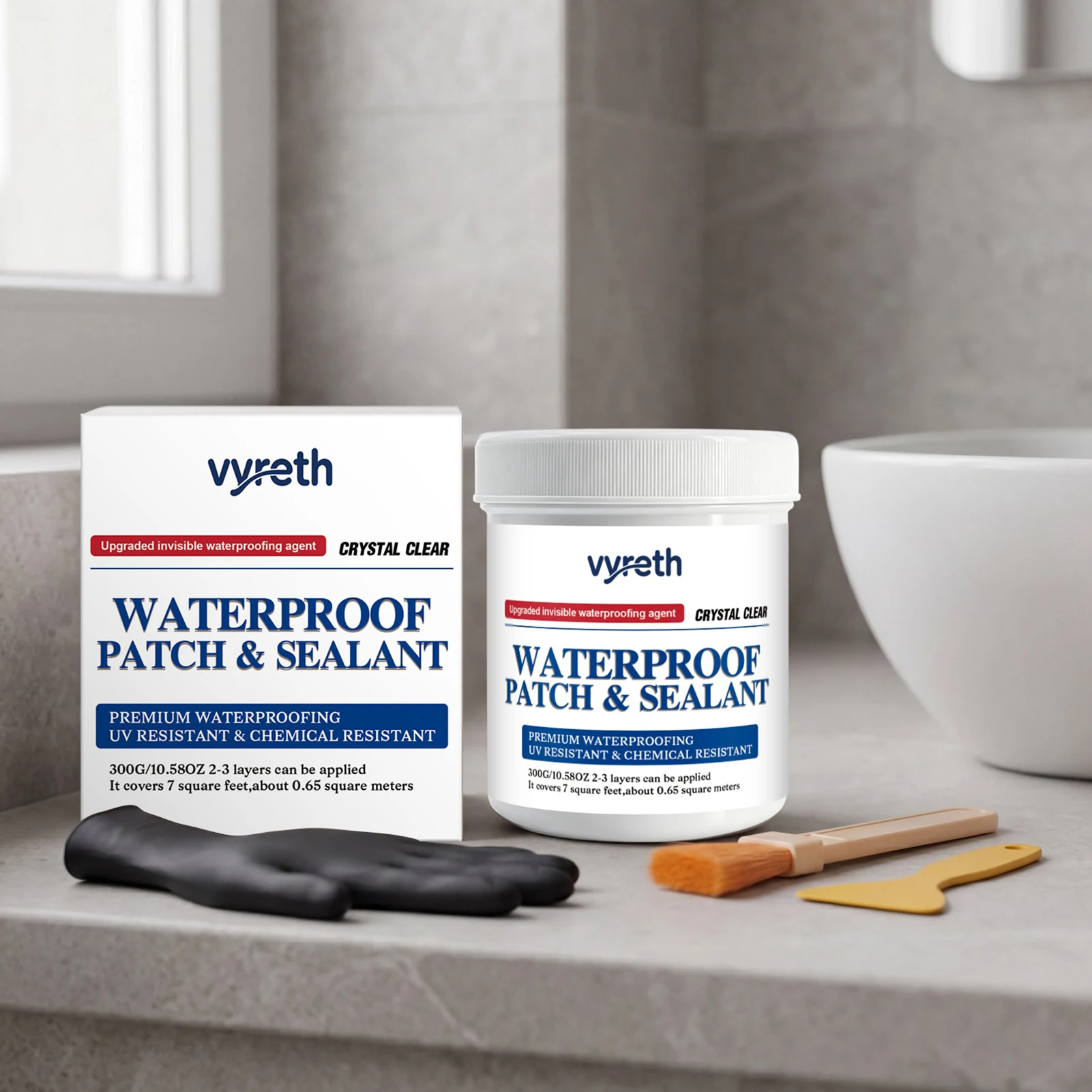 300g Waterproof Sealant Set,Long-Lasting Effect Waterproof Anti-Leak Agents,Transparent Adhesive Glue Sealer For Gap-Filling