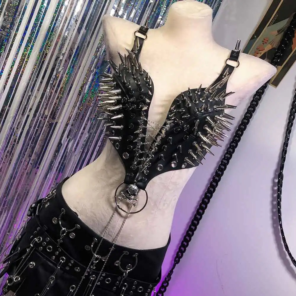 فاسق الصخرة ايكو الجرونج Harajuku Emo Y2K الرسن بروتيل القمم رصع برشام الجمجمة E-الفتيات لتقوم بها بنفسك Kawaii القوطي القوطية يدوية الصنع #1