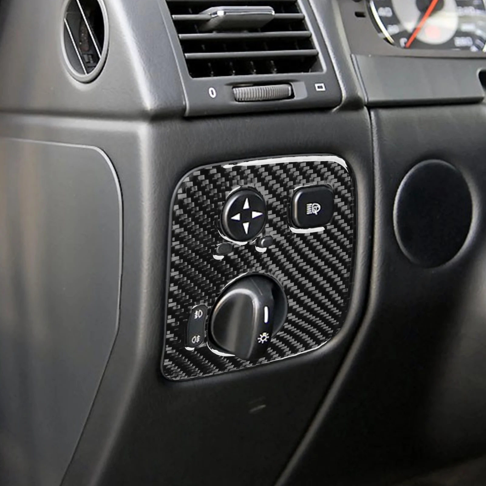 

For Benz G-Class G500 G55 W463 2004-2012 Carbon Fiber Headlight Switch Control Panel Decorative Cover Car Accessories Sticker
