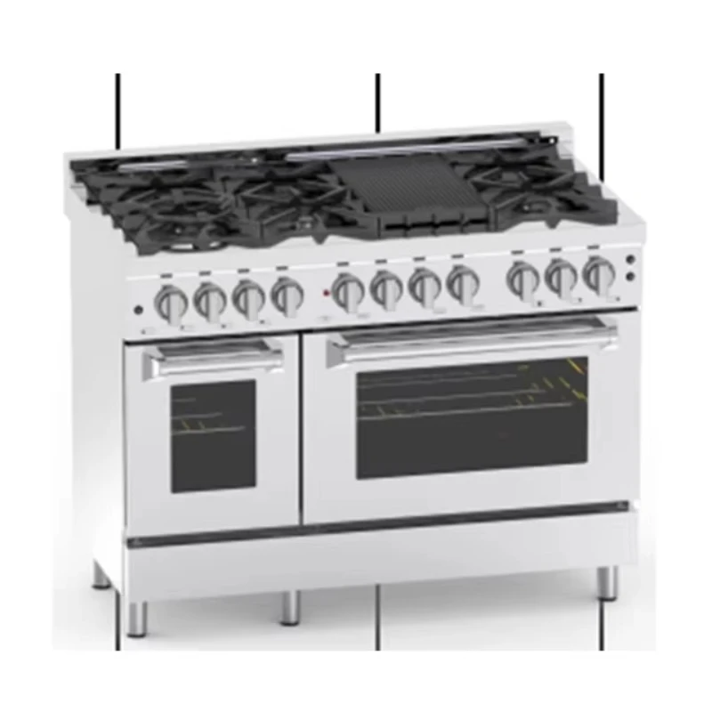 1200 mm Breite, 3-in-1 freistehender Gasherd mit Ofen, 6 Brenner mit Gasherd + Gasgrill