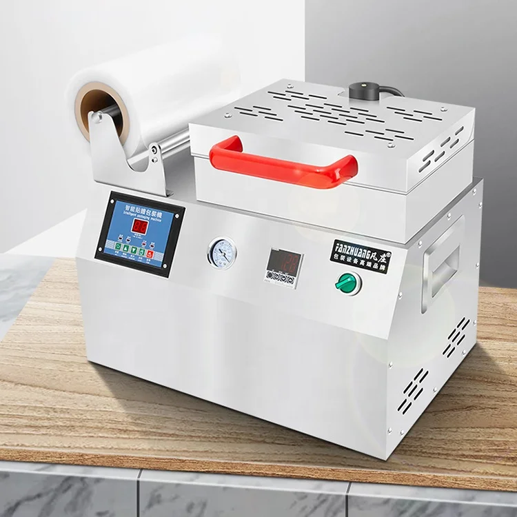 

Industrial Chicken Meat Garlic Potatoes Sausage Fish Vacuum Tray Skin Packaging Machine Tray Sealer Machine