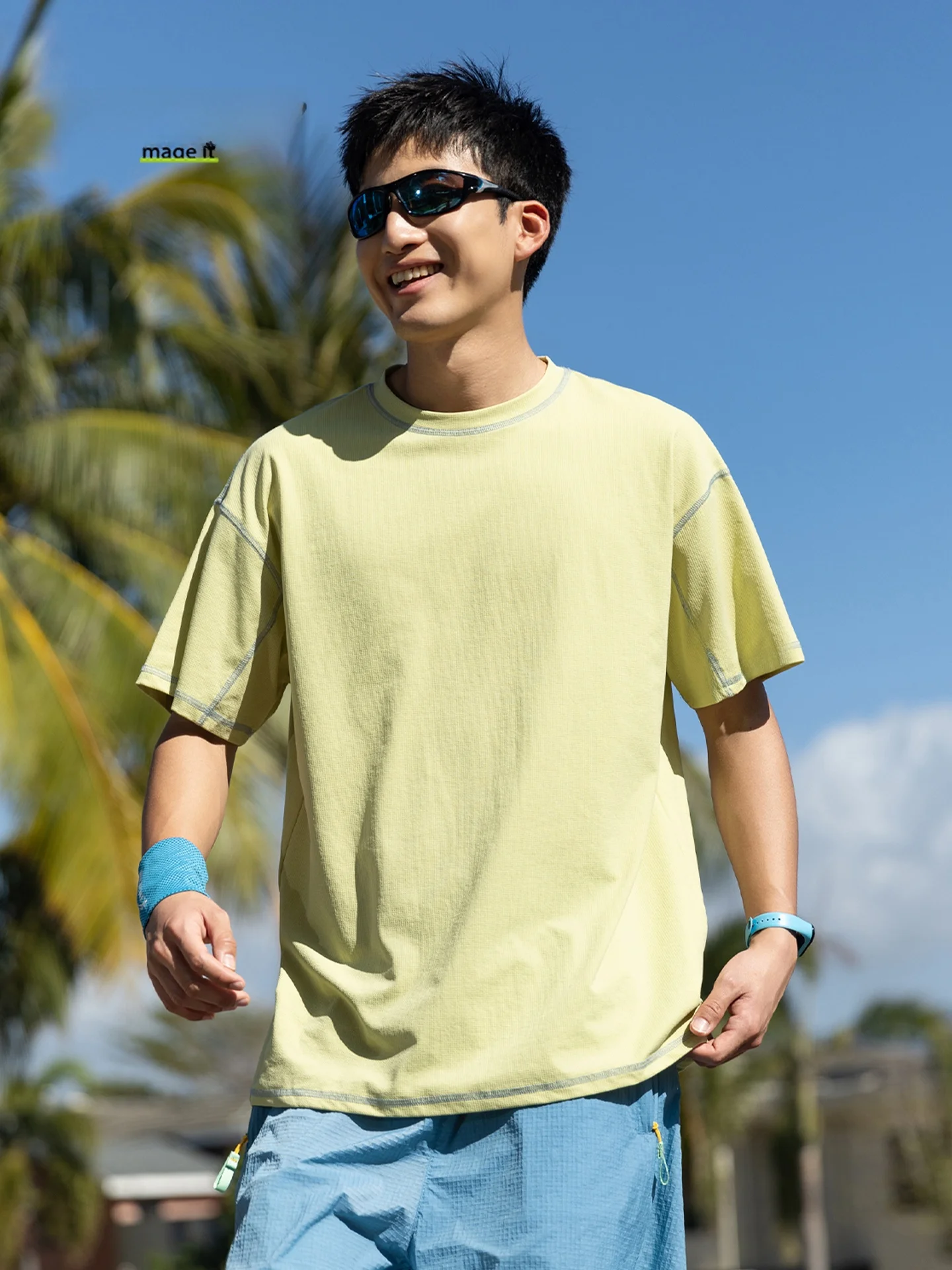 

MMOPTOP Outdoor Short Sleeve T-Shirt Loose Fit round Neck American Sports Style for Men And Women Breathable Casual Top
