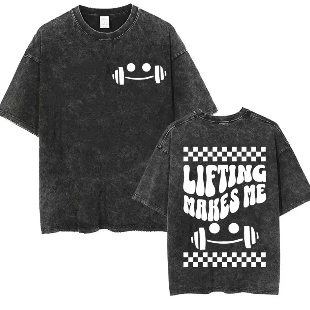 Funny Skeleton Muscle Mommy Gym Lover T Shirt Men Women Casual Aesthetic Harajuku Vintage Washed Oversized Soft Durable