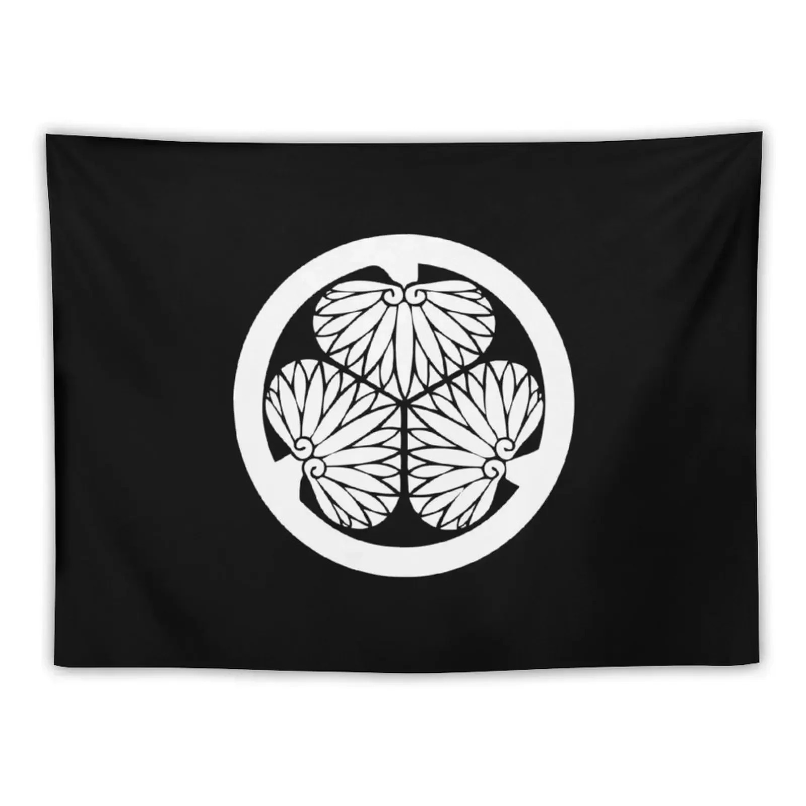 Tokugawa Kamon/Mon White/Black Tapestry House Decor Wall Hanging Wall Tapestry