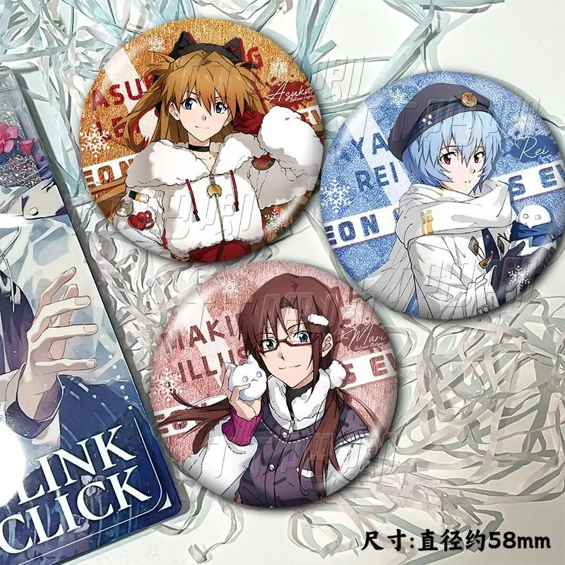 

5pcs/set NEON GENESIS EVANGELION Anime Peripheral Badge Asuka Ayanami Rei Ikari Shinji Brooch Fans Collect Gifts