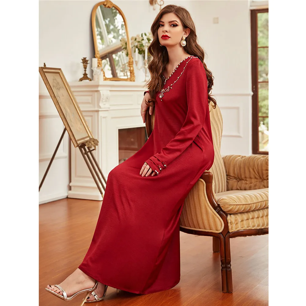 Eid Mubarak for Women Abayas Muslim Diamonds Long Maxi Dresses Turkey Wedding Evening Party Gown Dubai Islam Arab Robe Jalabiya