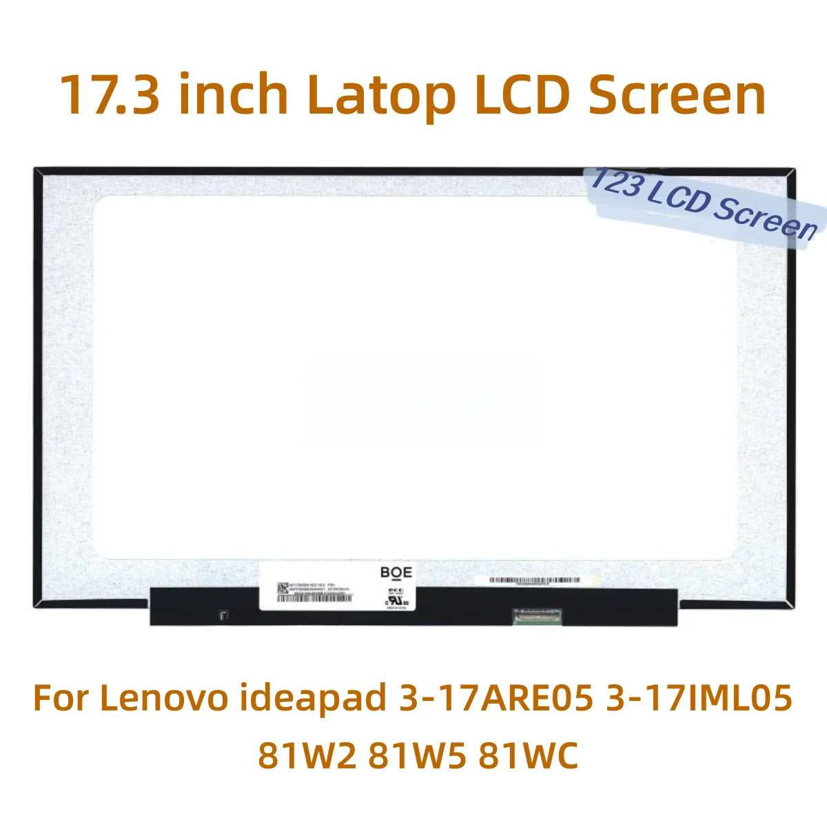 

NT173WDM-N23 V8.0 17.3"1600x900 30pin LCD Laptop Screen B173RTN03.0 For Lenovo ideapad 3-17ARE05 3-17IML05 81W2 81W5 81WC