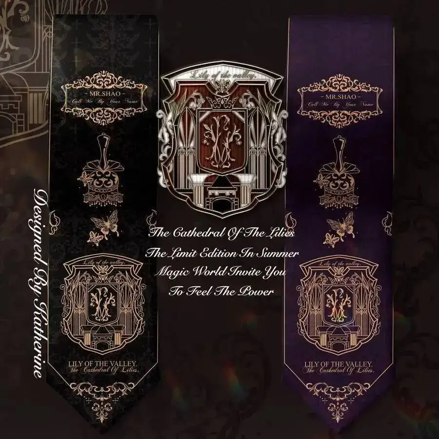 Cravate d'église Lily of the Valley, uniforme JK, accessoires de chemise attachés à la main pour femmes, cravate DK décontractée pour hommes et femmes, tendance