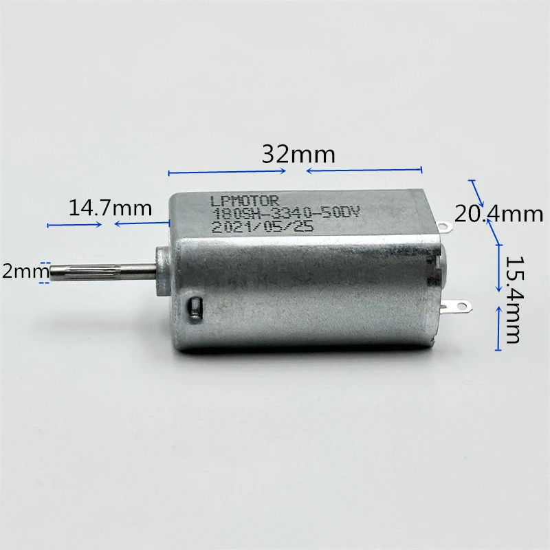 Mini FF-180SH-3340 Motor DC 2.4V 3V 3.7V 5V High Speed Metal brush Mini 20mm Electric Motor Splined Shaft DIY RC Toy Car Shaver