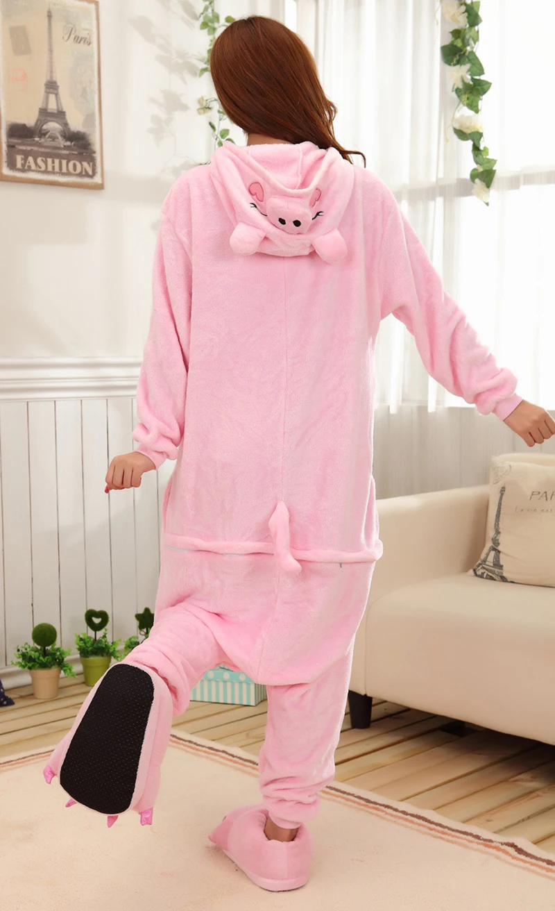 Neue Schwein Onesies Unisex Kigurumi Tier Frauen Pyjamas Erwachsene Winter warme Nachtwäsche Anime Kostüme rosa niedlichen Cartoon Overalls