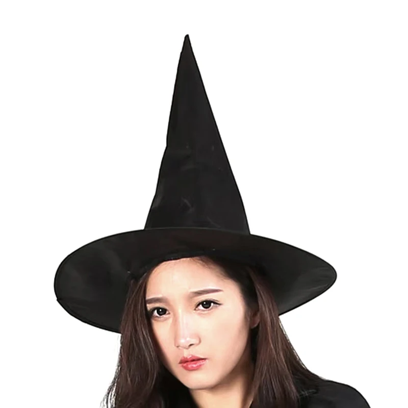 Halloween Folds Witch Wizard Black Hat Party Cosplay Costume Headgear Devil Cap Props Decoration Supplies For Adult Women Men