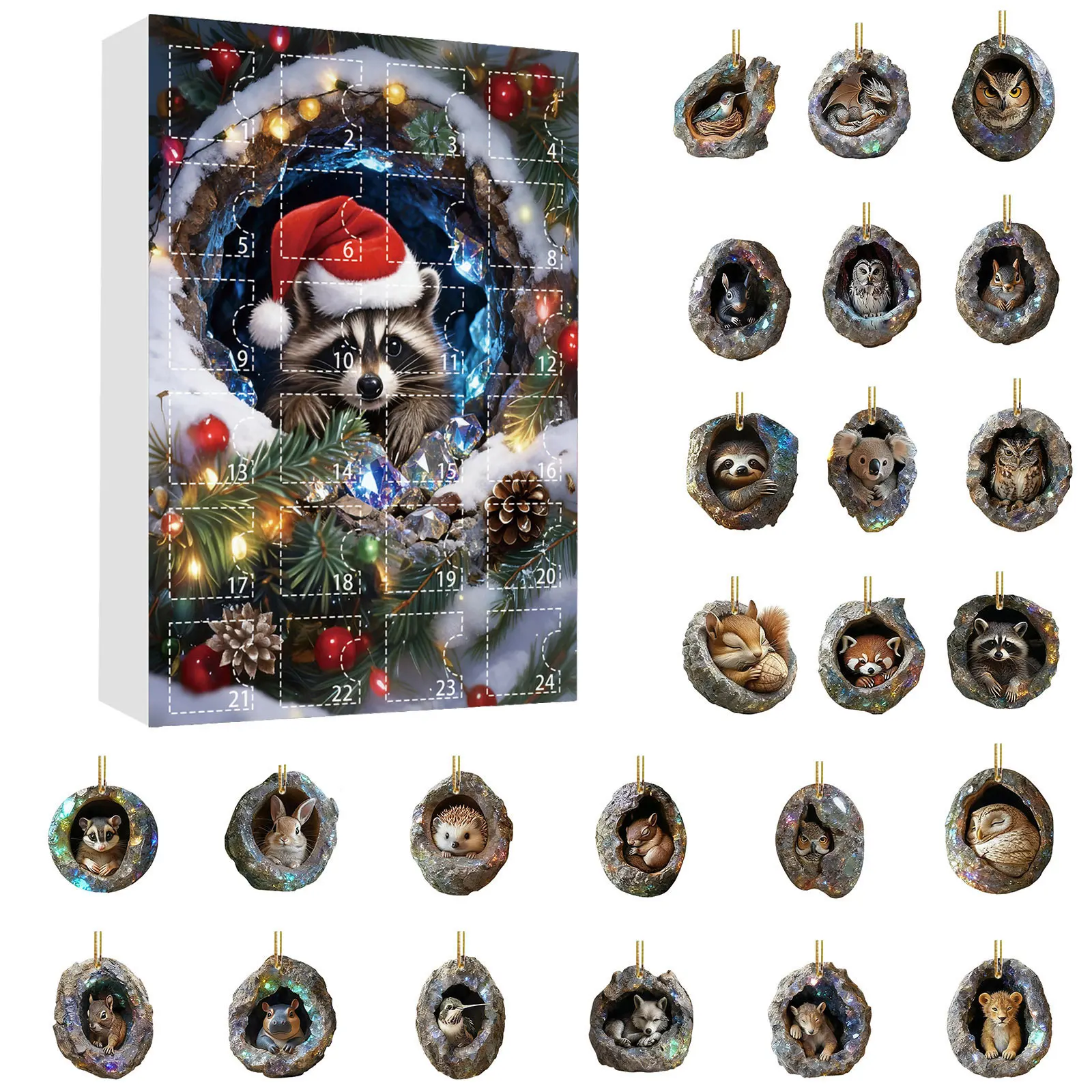 Large Digital Timer for Sports Christmas Tree Hole Themed Countdown Calendar 24 Day Count down until Christmas Calendars