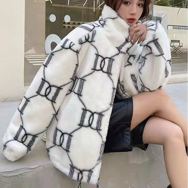 Lamb Coat Women\'s Outwear 2023 New Autumn Winter Korean Padded Cotton Jacket Female Overcoat Fashion Loose Warm Cardigan Coat