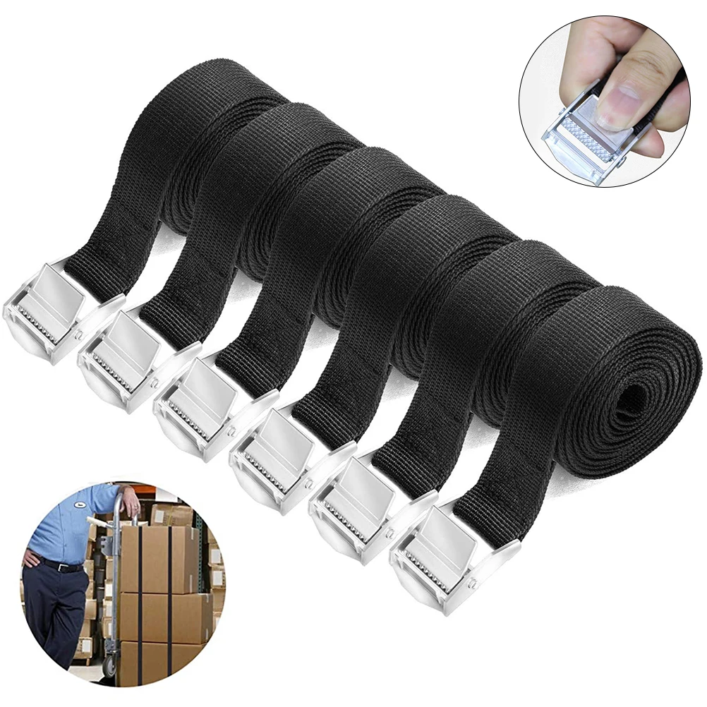6PCS Tie Down Straps Lashing Straps Tensioning Belts Ratchet Straps Strong Durable Luggage Binding Strap Tie Down Straps