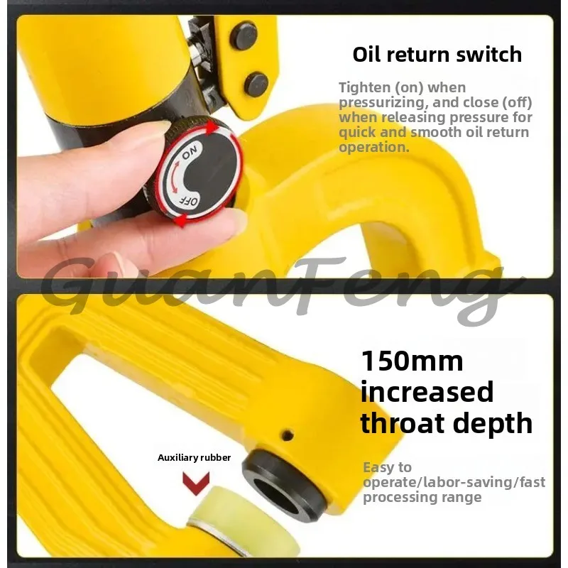 Deep Throat Bridge Punching Tool for Electric Boxes and Wire Grooves Portable Manual Hydraulic Punch