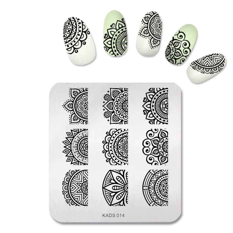 KADS Nail Stamp Flowers Nail Stamping Plates Stainless Steel Nail Art Image Plate Stamp Template Stencil Tools