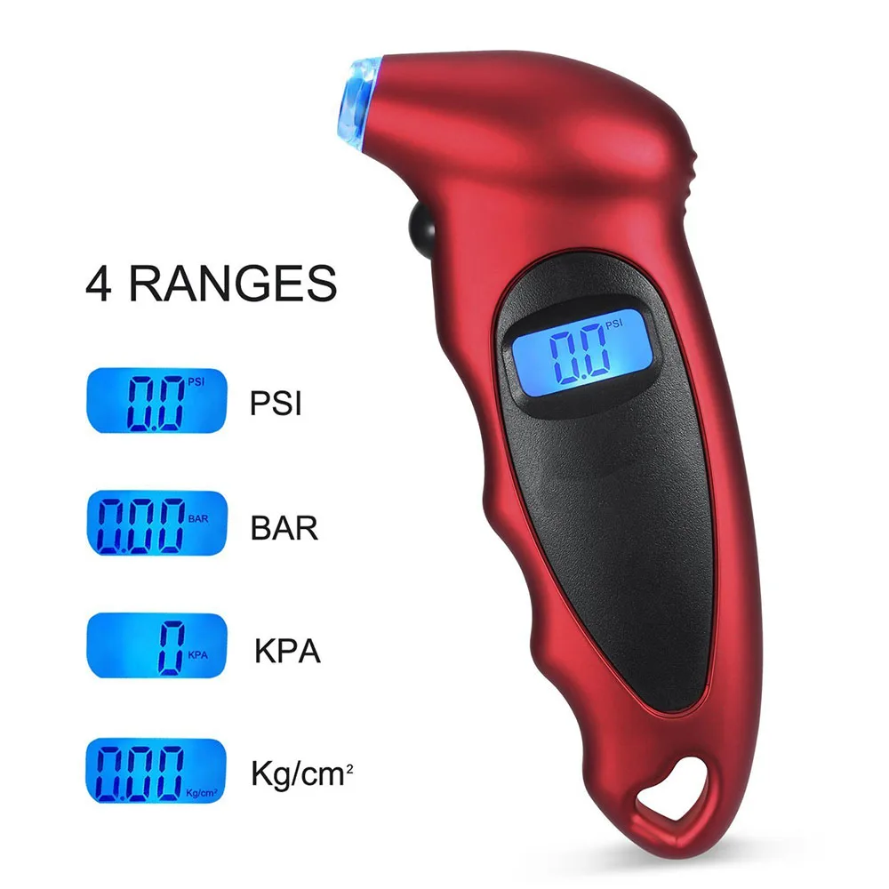 Digital Tire Pressure Gauge 150 PSI 4 Settings for Car Truck Bicycle with Backlit LCD and Non-Slip Grip