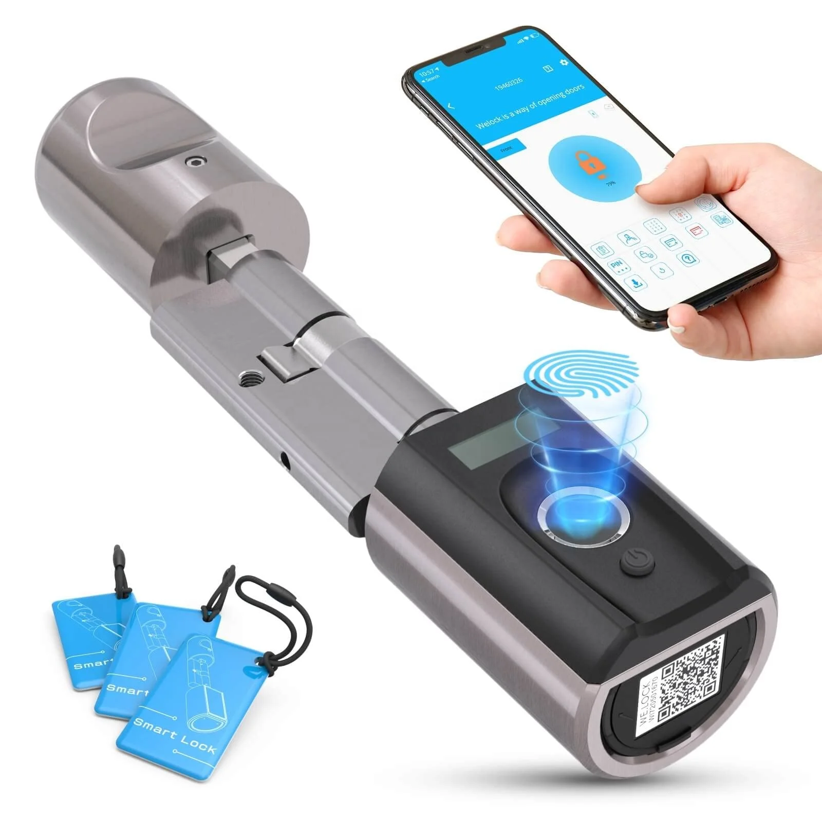 Security 304 Stainless Steel Electronic Waterproof Smart Keyless Door Lock Biometric Fingerprint Lock With Low Price