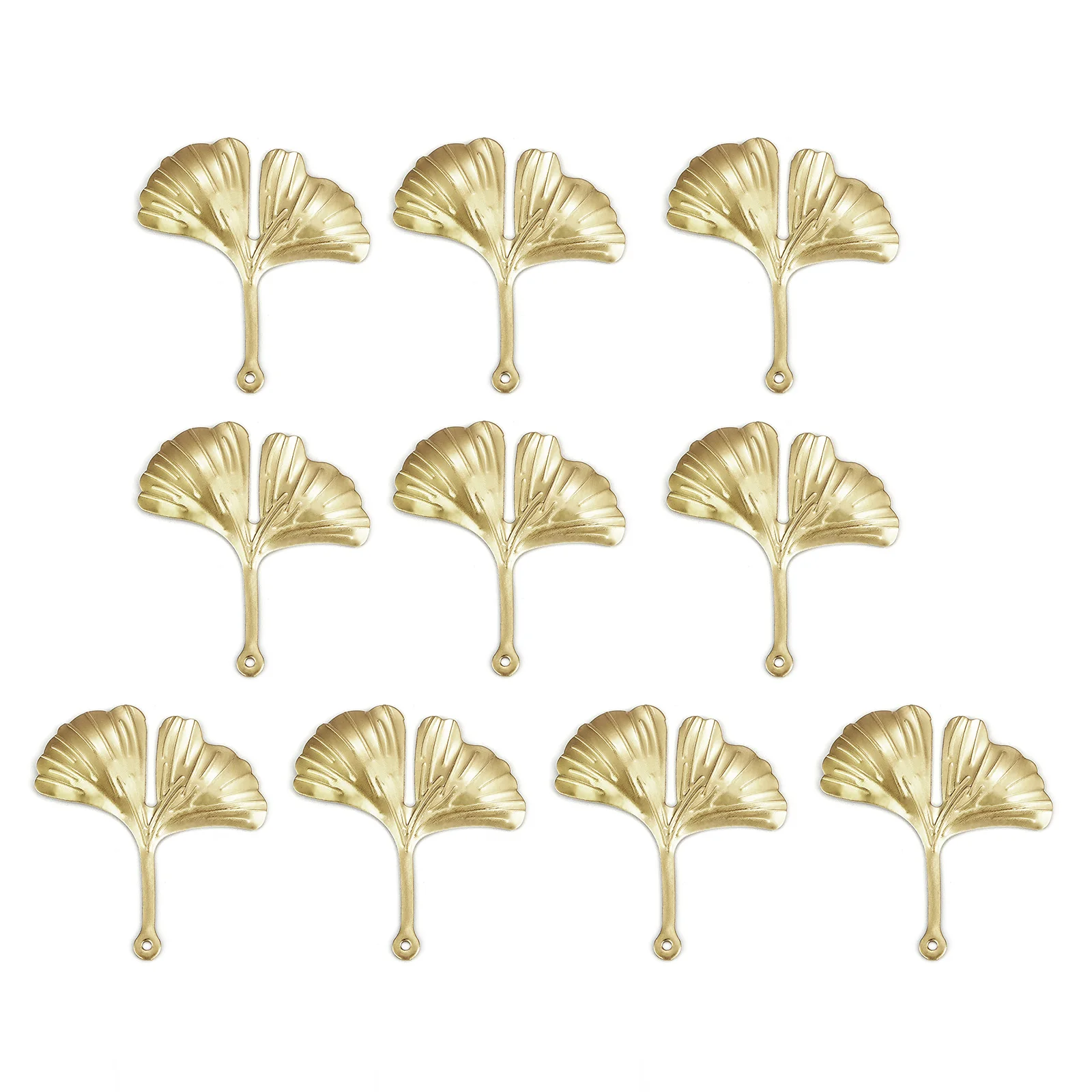 10Pcs/Lot Stainless Steel Leaf Ginkgo Biloba Charms Gold Plated PVD DIY Necklace Earrings Jewelry Making Accessories Wholesale