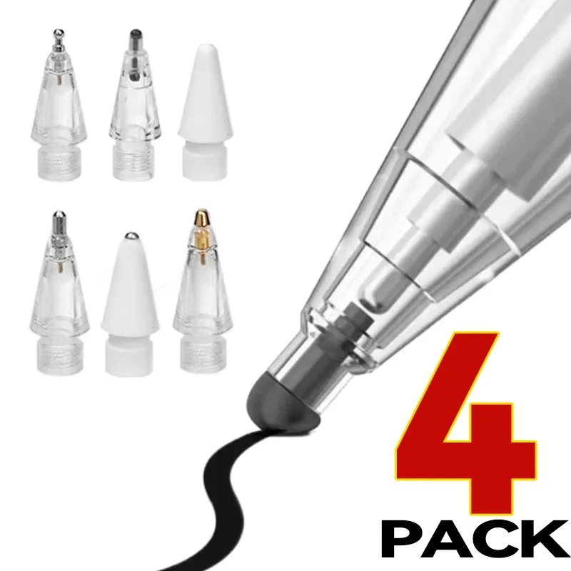 

4/6 шт. сменные наконечники для карандашей Apple Pencil 1-го, 2-го, 3-го поколения 2B, тонкие мягкие жесткие наконечники для iPad Pro Pencil 1/2/3, стилус с тонким наконечником