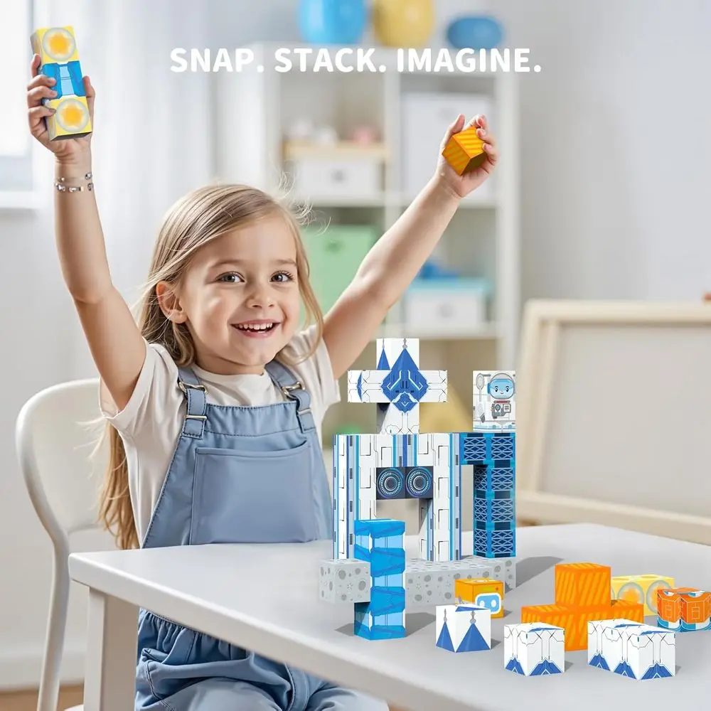 STEM 154-Piece Magnetic Building Blocks Set for Kids, Montessori-Inspired Toys for Ages 3-10, Ideal Birthday Gift