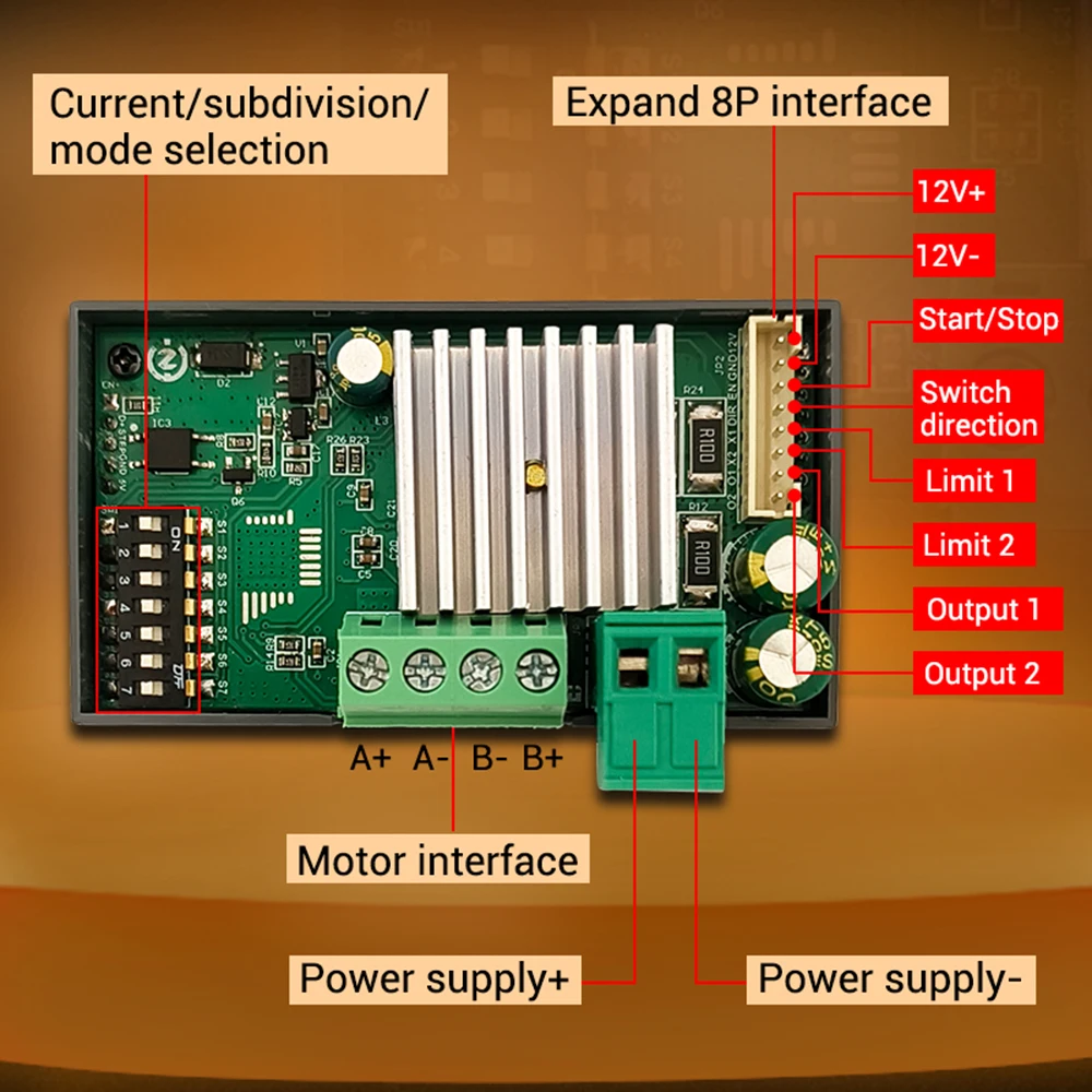 Hochleistungs-Stepper-Motor-Treiber SMC04 SMC02 All-in-One 42 57 Stepper-Motor Vorwärts-Rückwärts-Steuerung TTL-Serielle Kommunikation – Detail 13