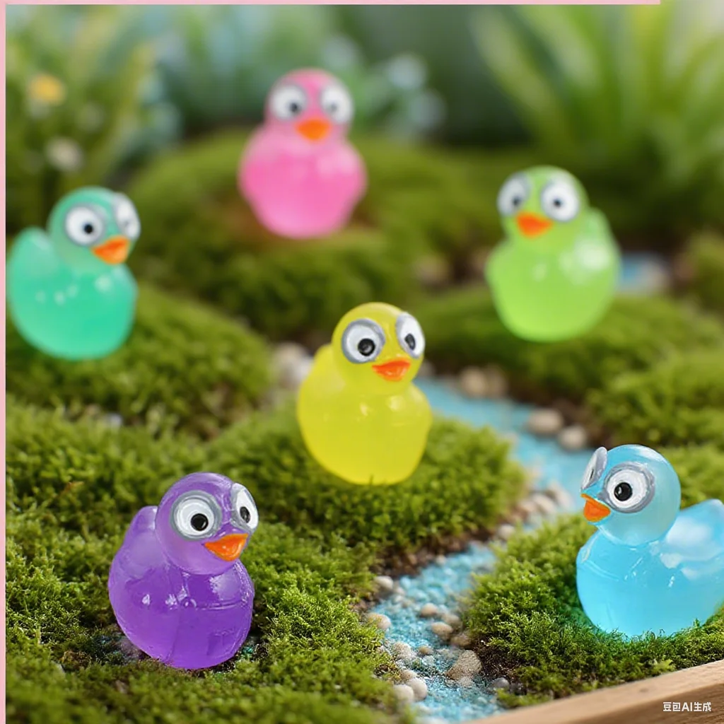 10/20 قطعة شخصيات بطة الراتنج الصغيرة القراصنة الصغيرة البط تمثال مصغرة الحيوانات الحلي DIY بها بنفسك الجنية حديقة الزجاج الحاويات