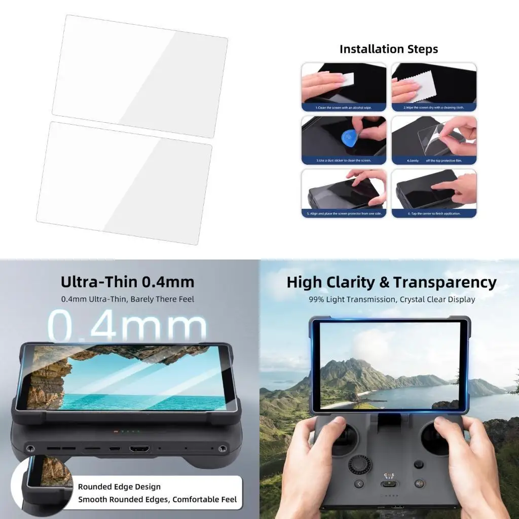 

Y1UB Premium 0.4mm Arcs Edges Screen Film Guard For Pro2 Controllers AntiFingerprint High Claritys Shockproof Design