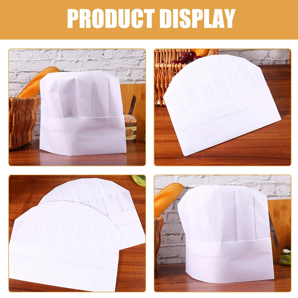 Chapeaux de Chef en papier jetables pour enfants, 20 pièces, casquettes de cuisson blanches pour la cuisine, fête, école, maison, Restaurant, chapeau de boulanger