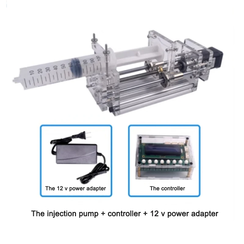 1-150ML Laboratory Micro Injection Pump Desktop Electric Precision Acrylic Propulsion Pump DC 12V Liquid Drip Machine