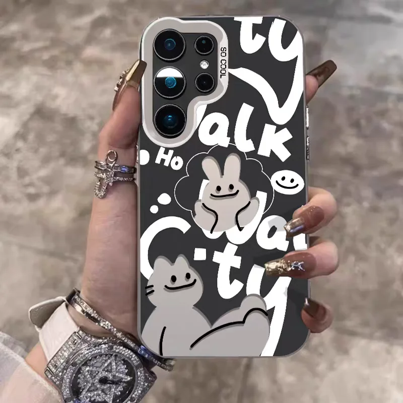 Custodia per Samsung Galaxy S25 Ultra S24 FE S23 Plus S22 S21 A05 A14 A15 A24 A23 Scudo fotocamera antiurto per uomo donna Cute Art