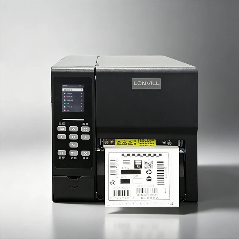 LONVILL Thermal Printers  2.3-Inch Display 10-Button Panel Smart 600dpi Industrial Thermal Transfer RFID Printer for Hang Tags