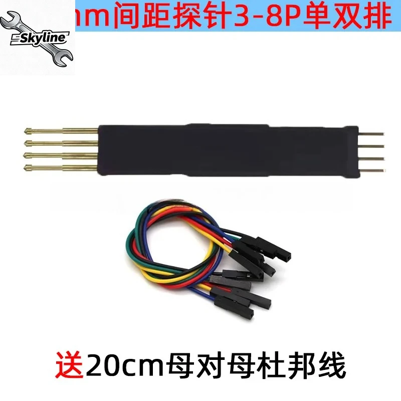 MCU Chip Burning Test Probe Spring Pogo Pin, 3.0mm Pitch Single & Double Row 3P 4P 5P 6P 8P Contacts