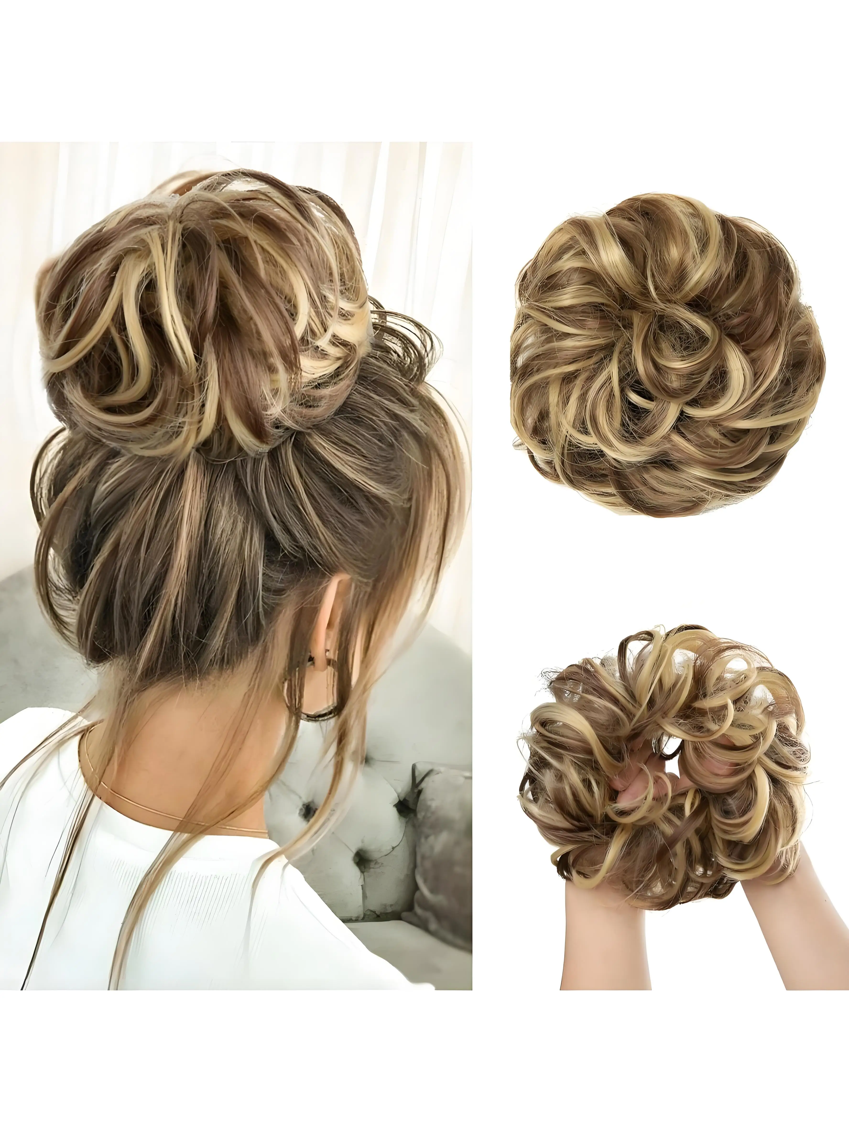 Extensions Synthétiques Bouclées et artificiel astiques pour Femme, Postiches Chignon, Postiches, Postiches