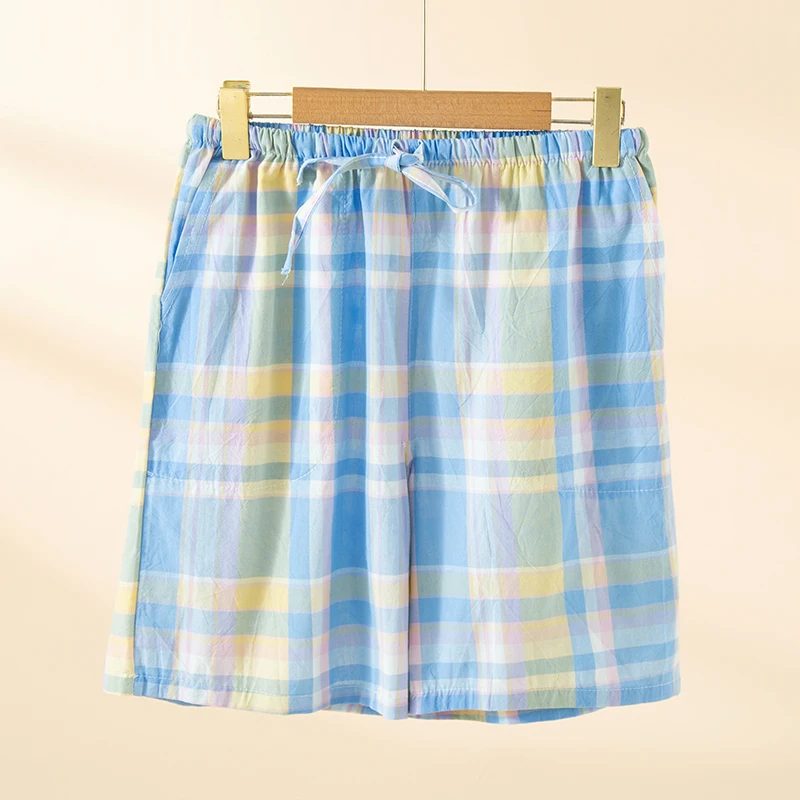Yellow and blue large checkered pattern
