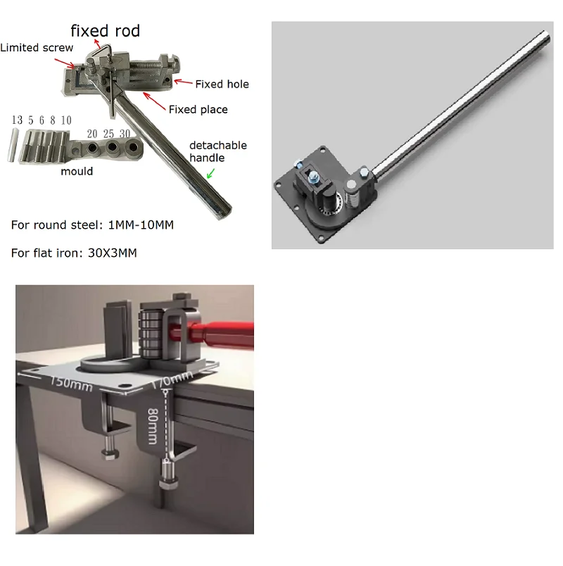 

Многофункциональный ручной гибочный станок 3X30MM-5X60MM, малый гибочный инструмент для арматуры, гибочный инструмент для плоского проката, портативный инструмент для работы с железом