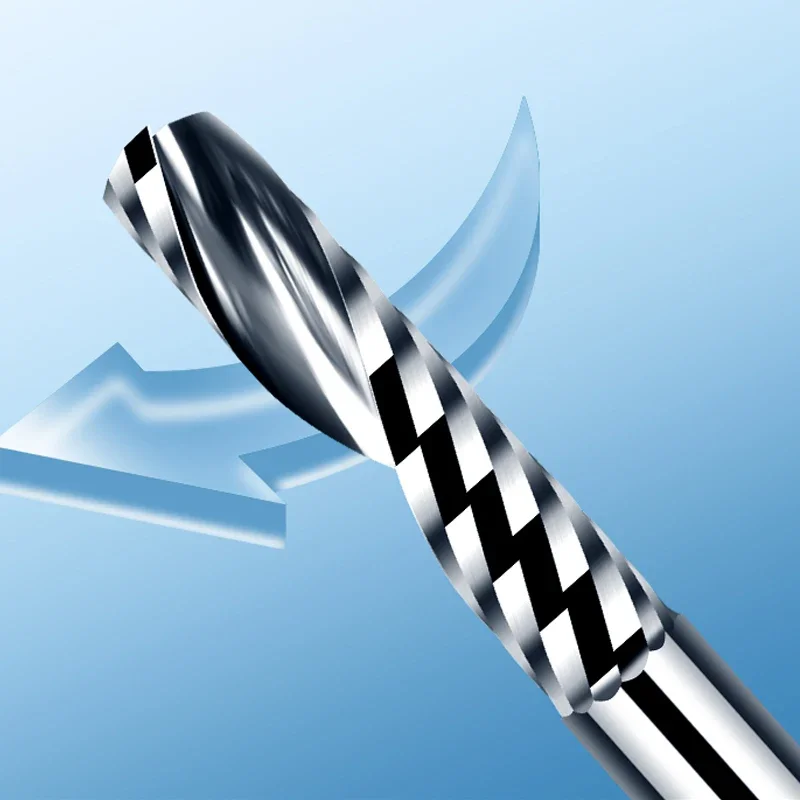 1PC Single Flute Spiral End Mill 5A Aluminum Milling Cutter CNC Router Bit For Acrylic PVC Wood 1-12 MM