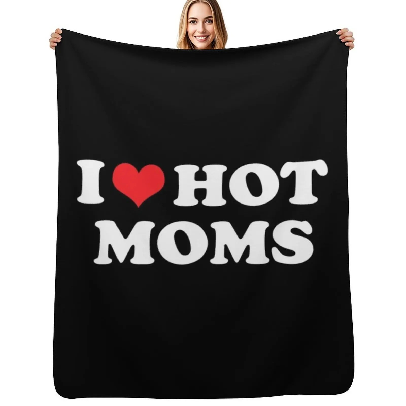 

I love hot mom Throw Blanket Outdoor Soft Blanket for Picnic Beach Camping