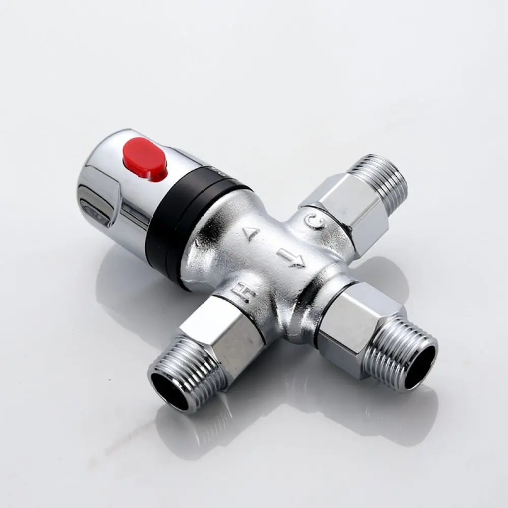 Brass Thermostatic Mixing Valve 1 2NPT Male Thread Water Heater Temperature Control For Flola Home Shower Pipe Fittings