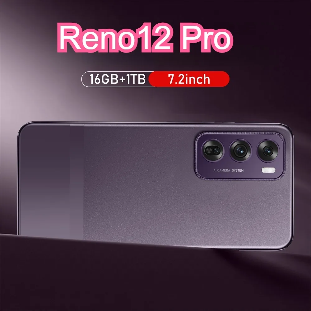 واقي شاشة للهاتف المحمول لهاتف Reno12 Pro الأصلي 5G بطاقة مزدوجة وضع الاستعداد المزدوج 16GB + 1TB نظام أندرويد 14 الإصدار العالمي 8000mAh