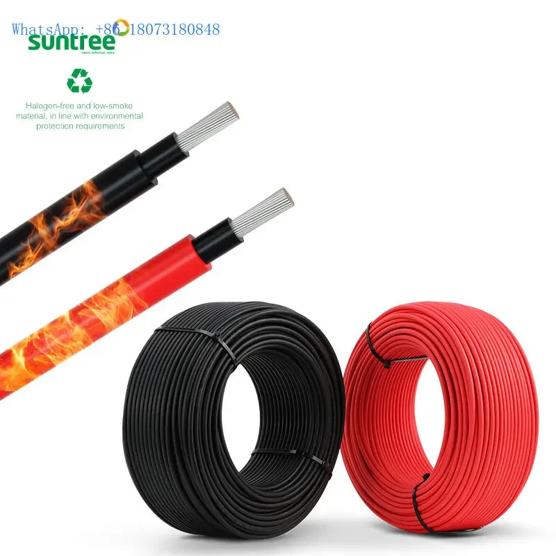 Copper core 1500v photovoltaic 2.5/4/6/10/16mm solar cable wire TUV certified