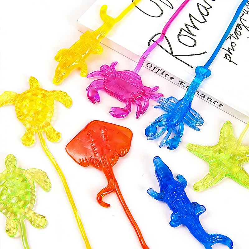 Image of 5/10/20/30 Stück Meeres-Themen-Klebespielzeug, dehnbare Stressabbau-Fidget-Spielzeuge für Kinder und Erwachsene, Geburtstagsgeschenke, Klassenzimmerpreise, sensorische Geschenke