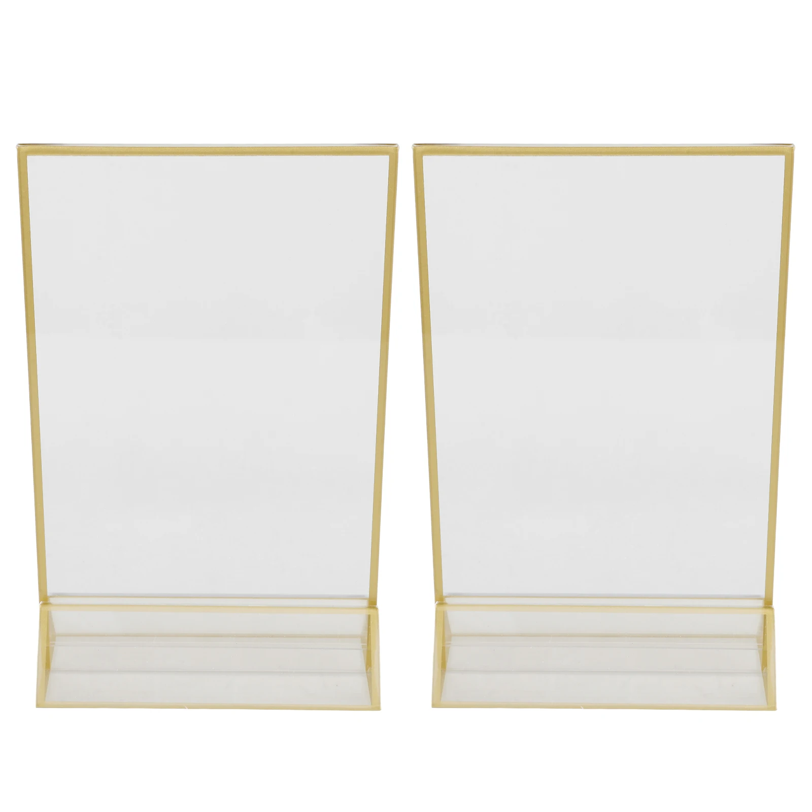 

2 Pcs Restaurant Acrylic Desk Easel Stand for Sign Clear Paper Holder Wedding Table Stands