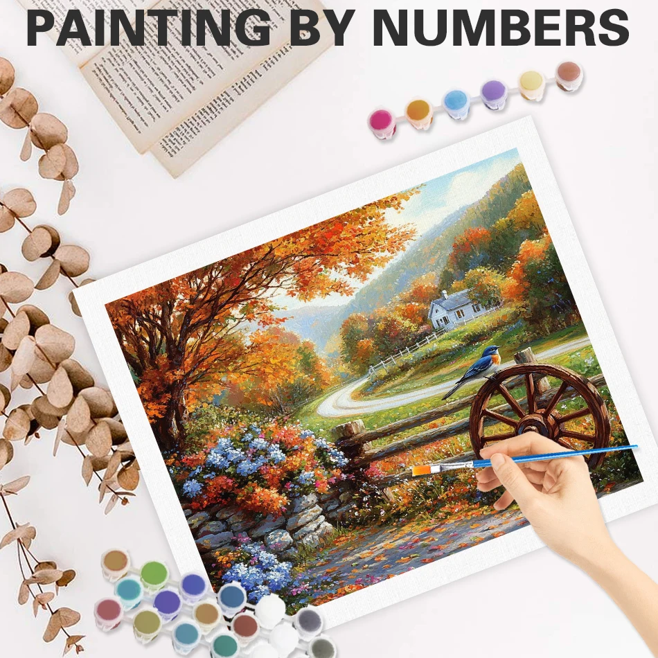 

GATYZTORY Bicycle Paint By Numbers Picture Diy Gift Scenery Canvas for Painting Kits Unique Gift Picture On Numbers