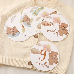 16pc Paper Newborn Photography Shooting Prop Milestone Cartoon 0 12 mesi 100 giorni Card Milestone Card Photography Accessories