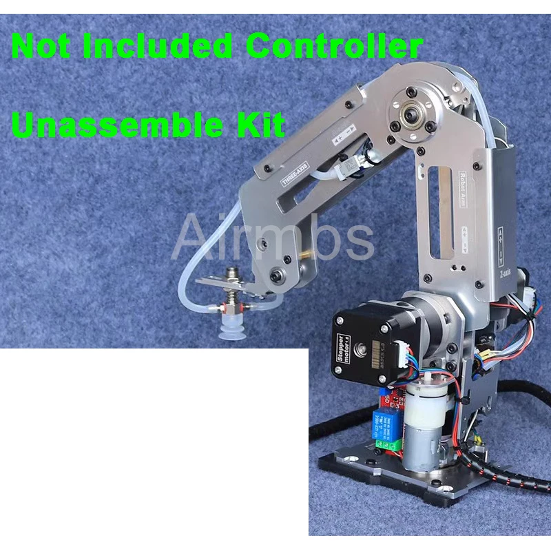 Kit Lengan Robot Mekanik Manipulator Logam Arduino 4 DOF dengan Motor Stepper, Pegangan Cangkir Hisap, Model Industri